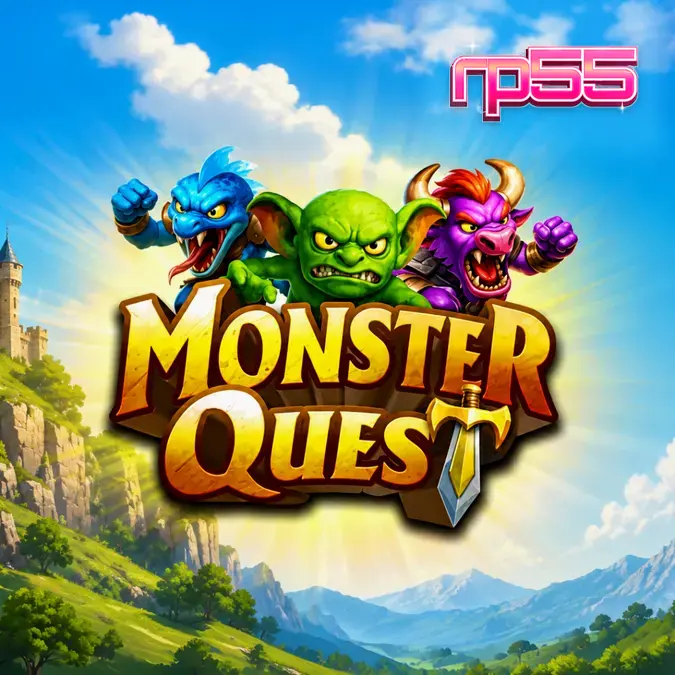 Tampilan visual slot Monster Quest dengan tema ksatria dan monster